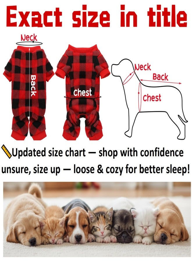 SilTriangle 3 Pcs Plaid Dog Pajamas Soft Fleece Pet Sweater Clothes Warm Outfits for Small Dogs Puppy Cats Winter Christmas Costume Jumpsuit(XS: Neck 10in, Chest 13.8in, Back 10in) - Image 2